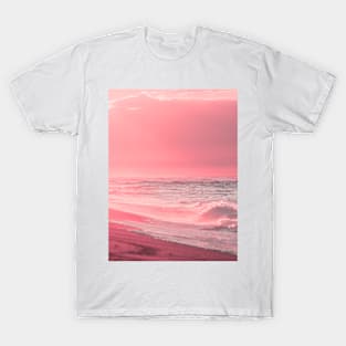 Pink Rolling Waves Photo T-Shirt